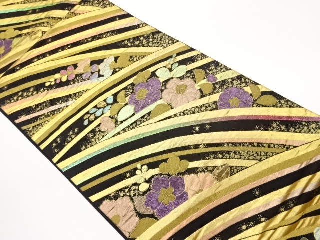 JAPANESE FUKURO OBI / WOVEN FLOWERS